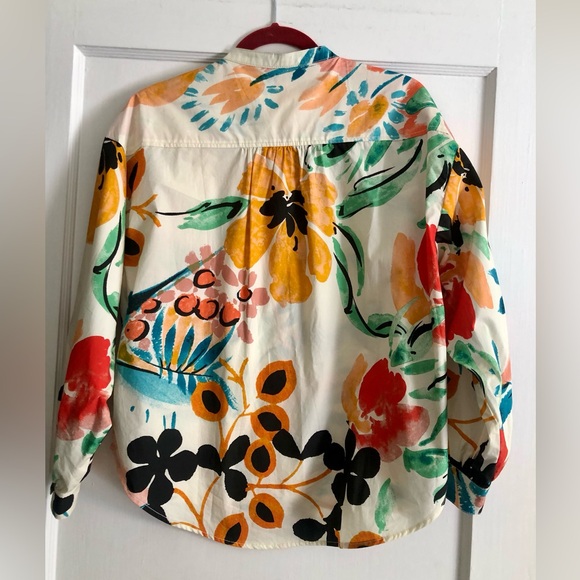 ANTHROPOLGIE Crisanta‎ Floral Poplin Button Down Blouse Top XS EUC - Picture 6 of 11